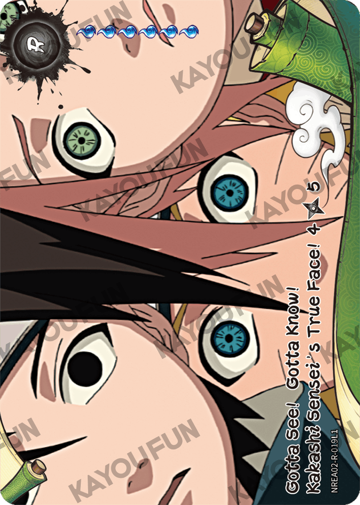 Kartu Kayou Naruto - Gotta See!  Gotta Know!  Kakashi Sensei’s True Face! 4 (R)