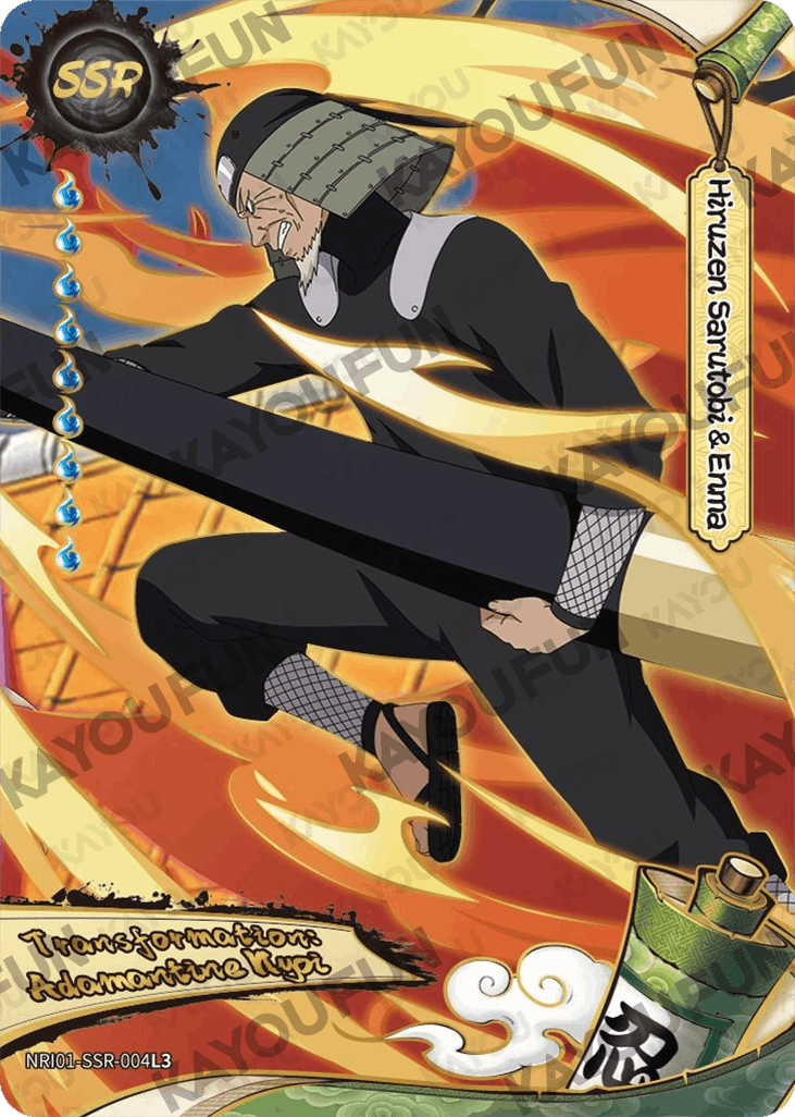 Kartu Kayou Naruto - Hiruzen Sarutobi & Enma (SSR)