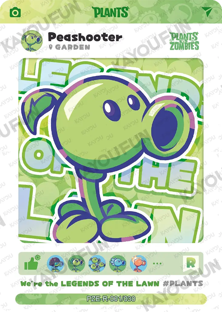 Kartu Kayou Plants vs. Zombies - Peashooter (R)