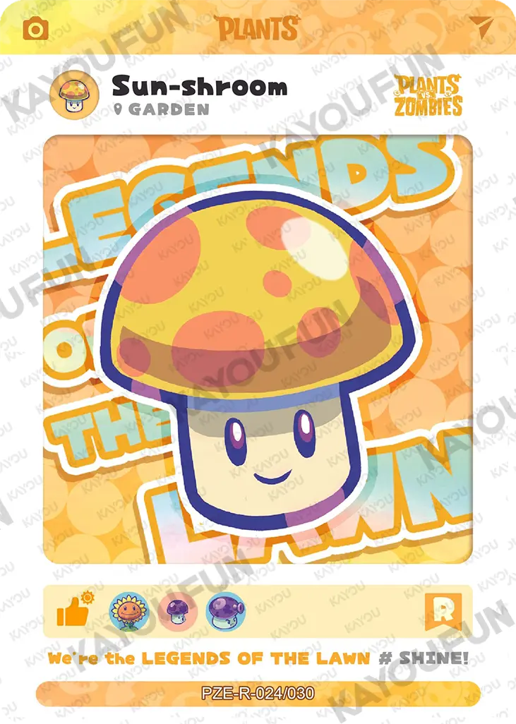 Kartu Kayou Plants vs. Zombies - Sun-shroom (R)