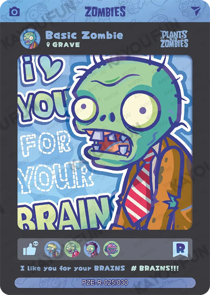 Kartu Kayou Plants vs. Zombies - Basic Zombie (R)