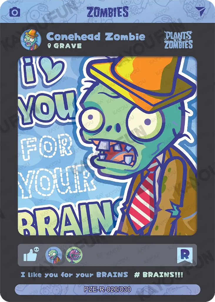 Kartu Kayou Plants vs. Zombies - Conehead Zombie (R)