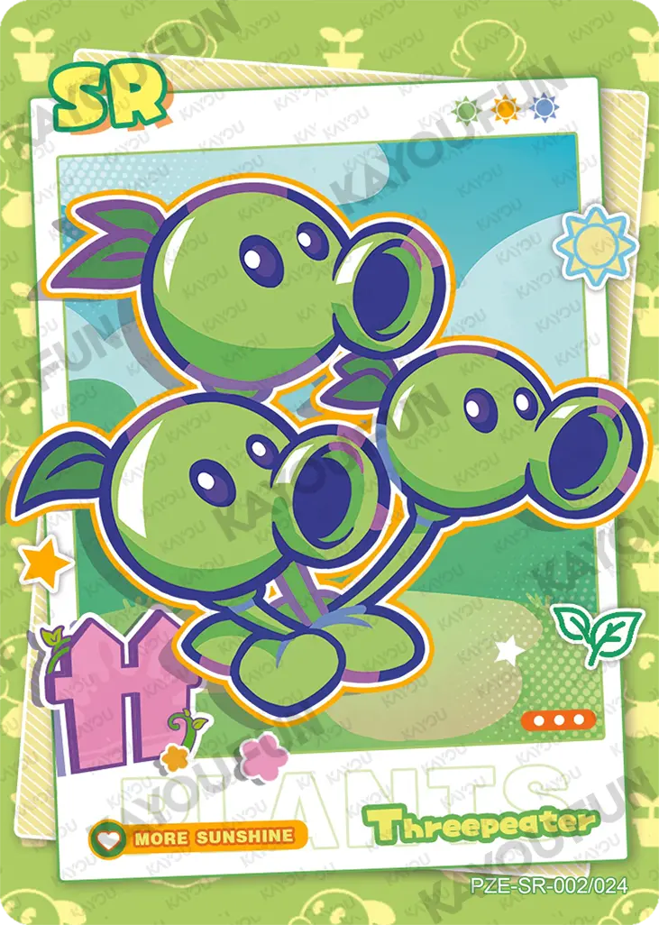 Kartu Kayou Plants vs. Zombies - Threepeater (SR)