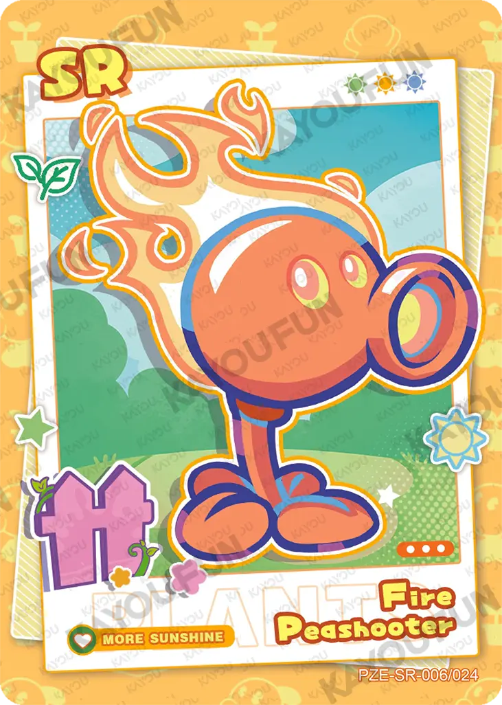 Kartu Kayou Plants vs. Zombies - Fire Peashooter (SR)