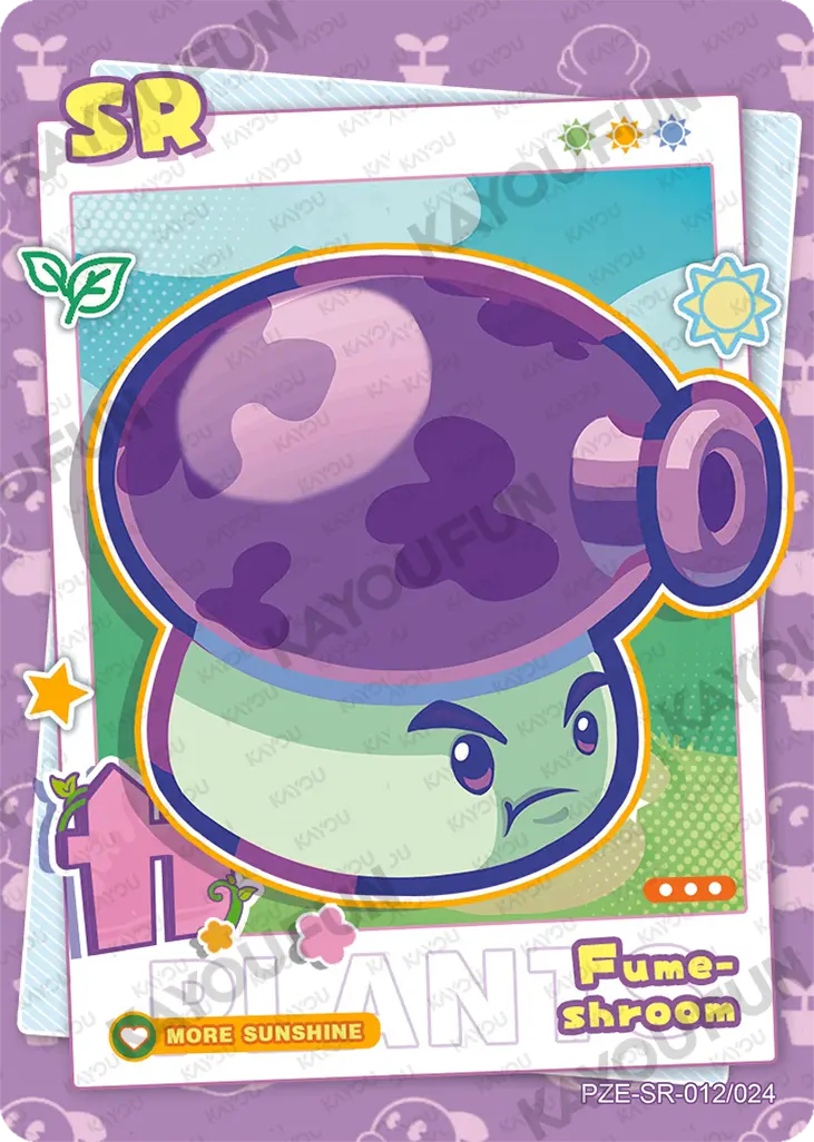 Kartu Kayou Plants vs. Zombies - Fume-shroom (SR)