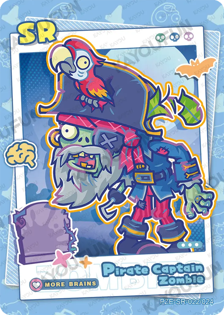Kartu Kayou Plants vs. Zombies - Pirate Captain Zombie (SR)