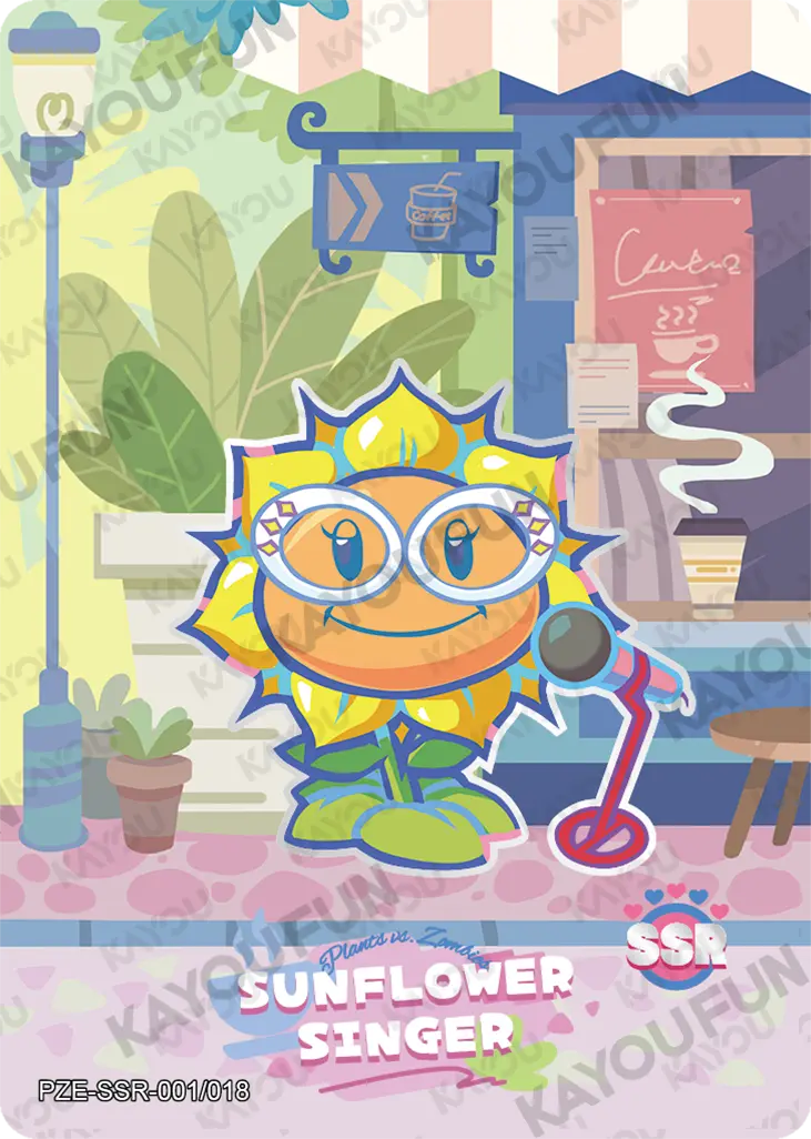 Kartu Kayou Plants vs. Zombies - Sunflower Singer (SSR)