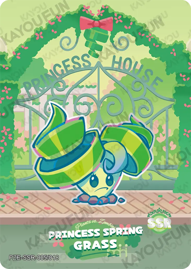 Kartu Kayou Plants vs. Zombies - Princess Spring Grass (SSR)