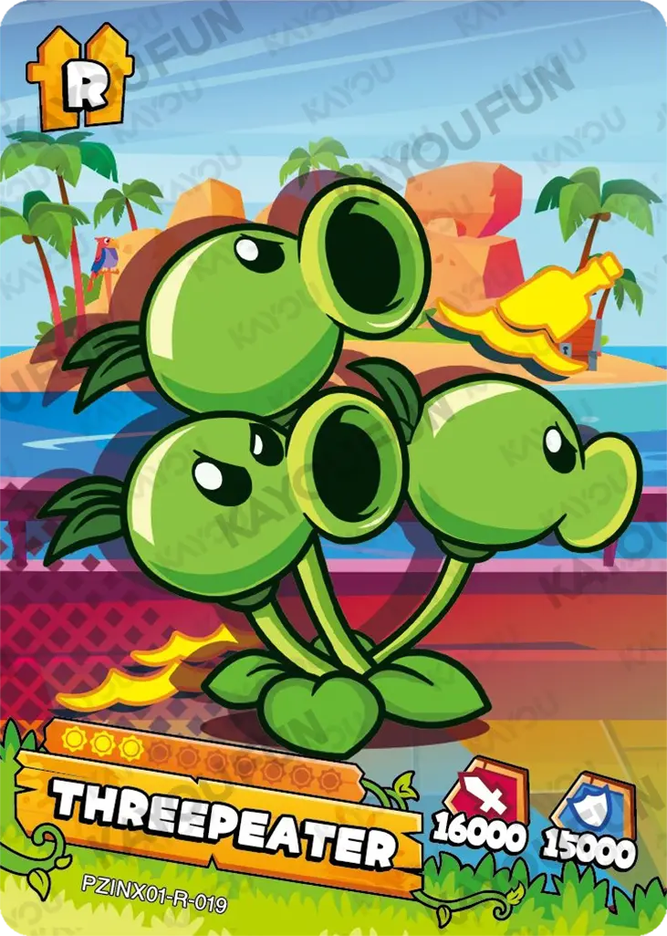 Kartu Kayou Plants vs. Zombies - Threepeater (R)