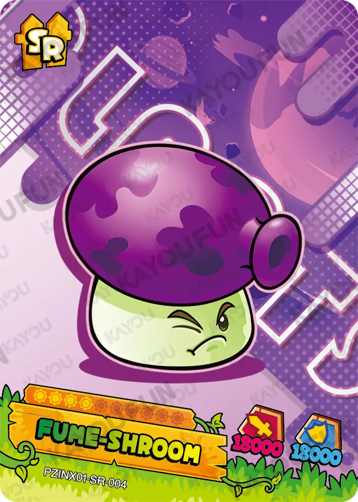 Kartu Kayou Plants vs. Zombies - Fume-shroom (SR)