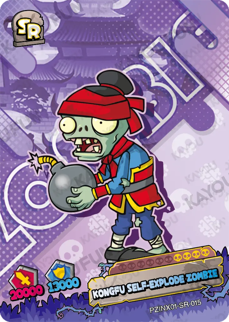 Kartu Kayou Plants vs. Zombies - Kongfu Self-Explode Zombie (SR)