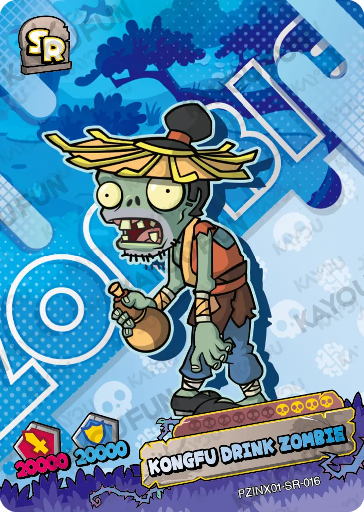 Kartu Kayou Plants vs. Zombies - Kongfu Drink Zombie (SR)