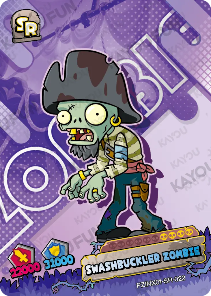Kartu Kayou Plants vs. Zombies - Swashbuckler Zombie (SR)