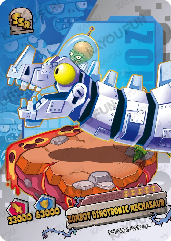 Kartu Kayou Plants vs. Zombies - Zombot Dinotronic Mechasaur (SSR)