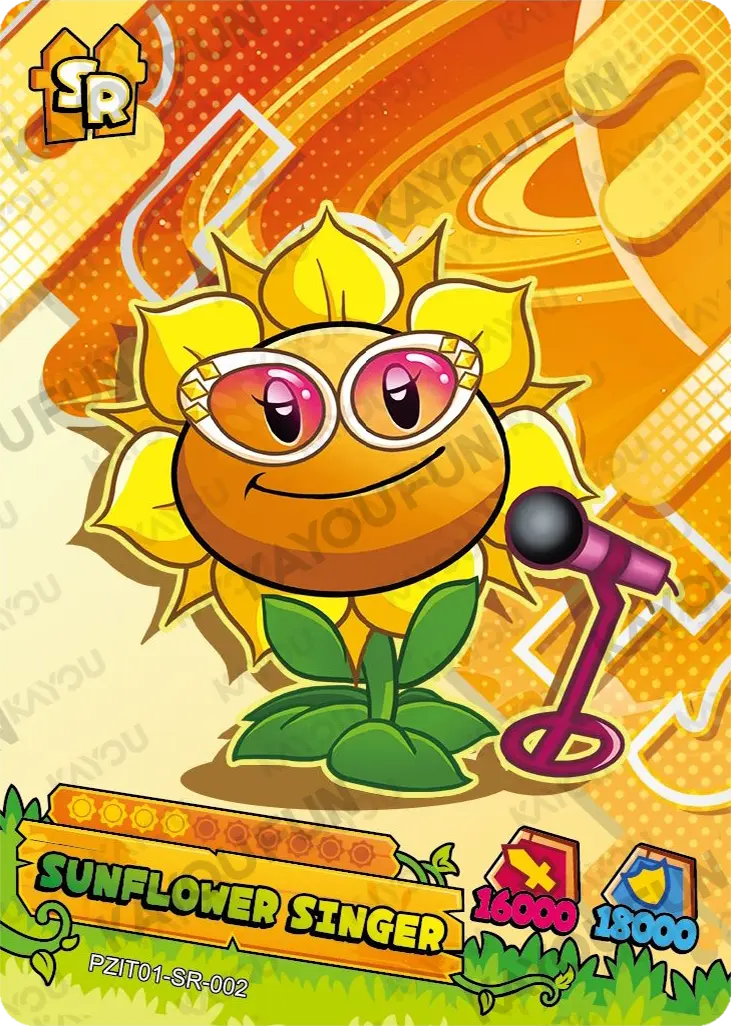 Kartu Kayou Plants vs. Zombies - Sunflower Singer (SR)