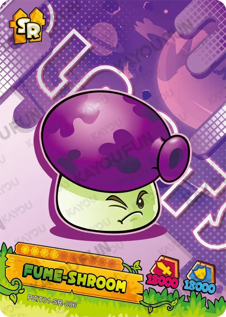 Kartu Kayou Plants vs. Zombies - Fume-shroom (SR)