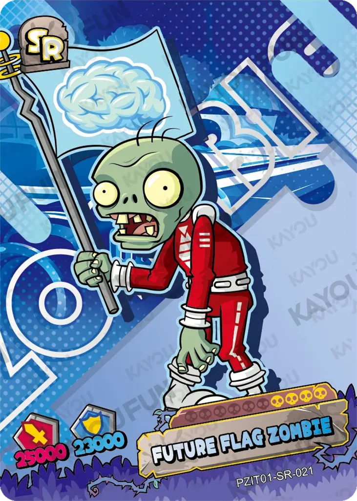 Kartu Kayou Plants vs. Zombies - Future Flag Zombie (SR)