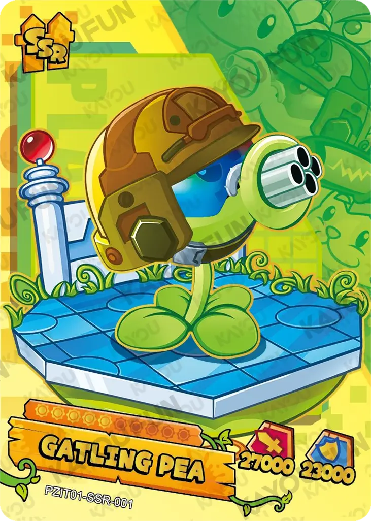 Kartu Kayou Plants vs. Zombies - Gatling Pea (SSR)