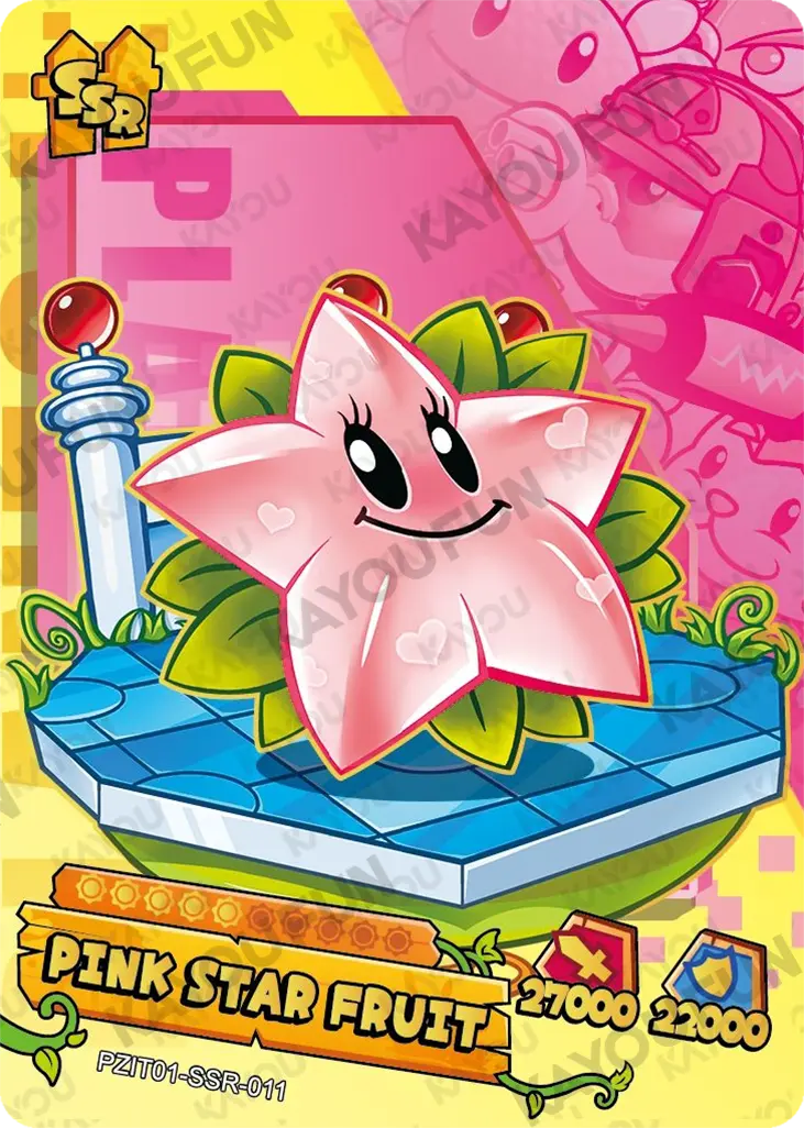 Kartu Kayou Plants vs. Zombies - Pink Star Fruit (SSR)