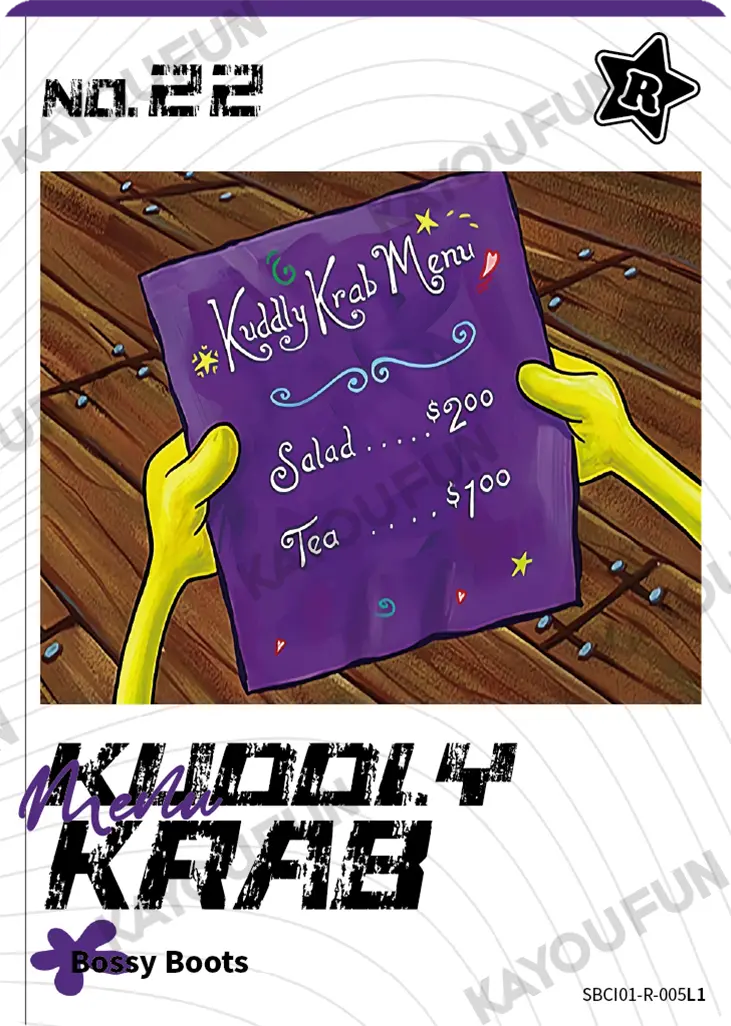 Kartu Kayou SpongeBob SquarePants - Menu Kuddly Krab (R)