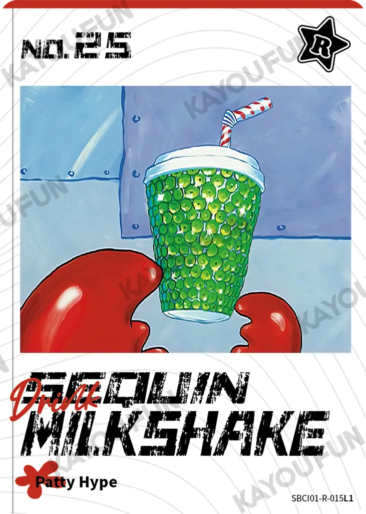 Kartu Kayou SpongeBob SquarePants - Drink Sequin Milkshake (R)