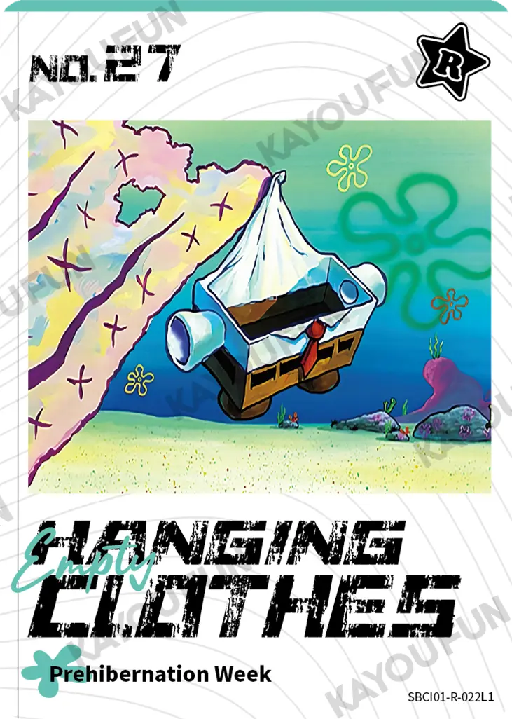 Kartu Kayou SpongeBob SquarePants - Empty Hanging Clothes (R)