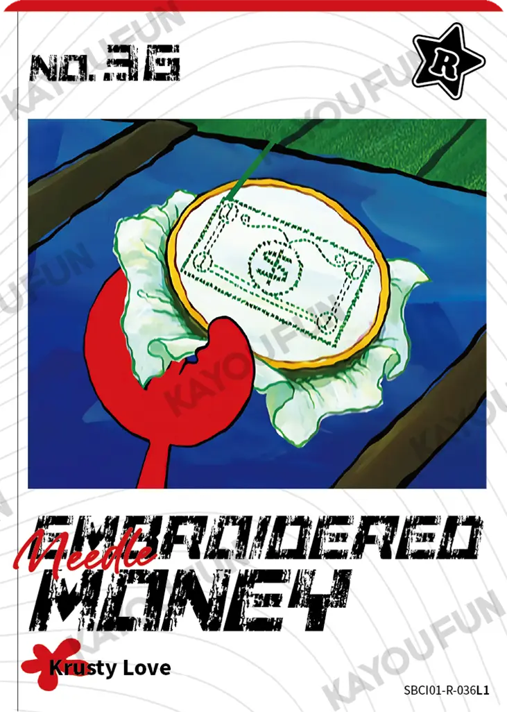 Kartu Kayou SpongeBob SquarePants - Needle Embroidered Money (R)