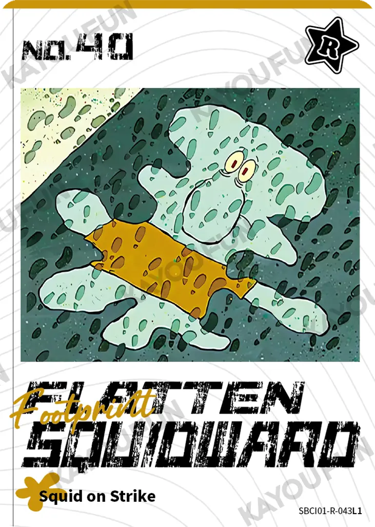 Kartu Kayou SpongeBob SquarePants - Footprint Flatten Squidward (R)