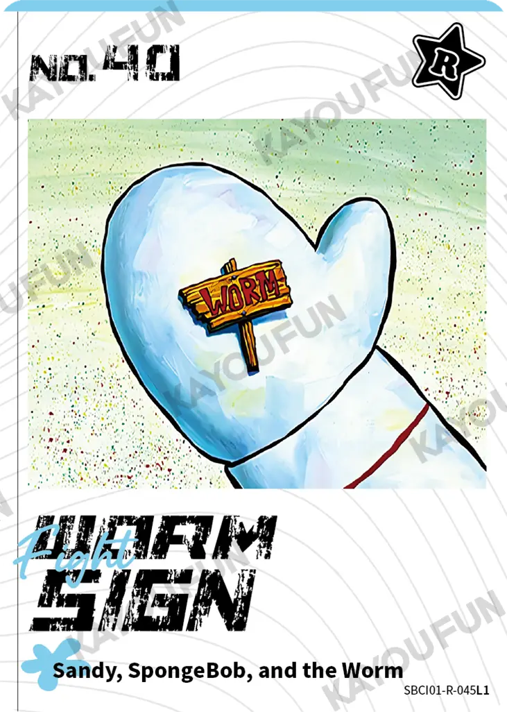 Kartu Kayou SpongeBob SquarePants - Fight Worm Sign (R)