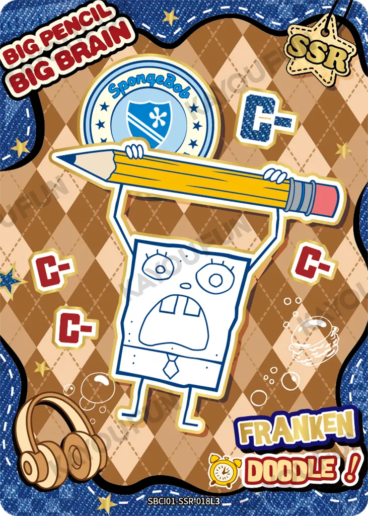 Kartu Kayou SpongeBob SquarePants - Big Pencil Big Brain (SSR)