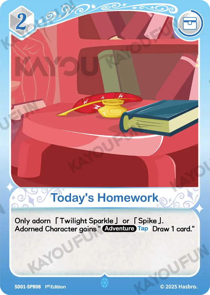 Kartu Kayou My Little Pony TCG - Today's Homework (SPR)