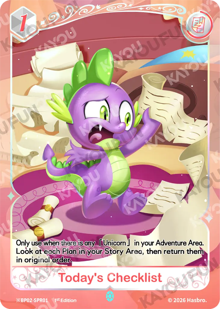 Kartu Kayou My Little Pony - Today's Checklist (SPR※)